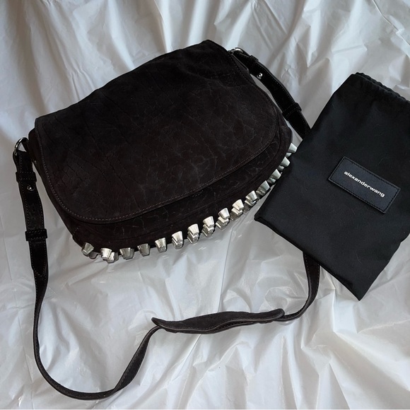 Alexander Wang Black Leather Crossbody Bag Studded Bottom NWT - Picture 5 of 17